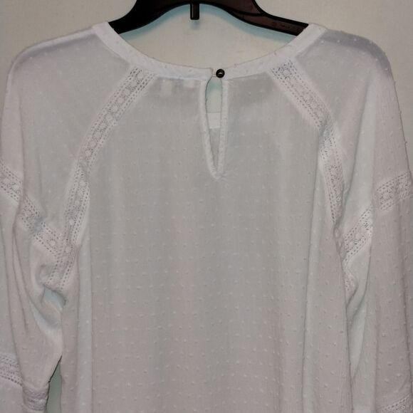 Pure White long sleeve Swiss dot blouse - Picture 5 of 6